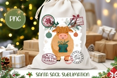 Christmas Bison Santa Sack, Christmas Gift Bag Print Product Image 1