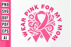 Pink Breast Cancer Ribbon SVG Design, Breast Cancer Family Product Image 2
