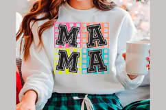 Checkered Mama PNG, Retro Mama SVG PNG Product Image 1