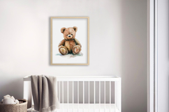 Watercolor Teddy Bear Wall Art Print Product Image 5