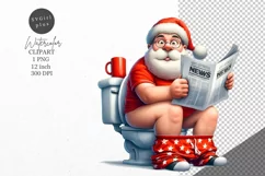 Christmas clipart, Santa clipart, Funny clipart Product Image 1