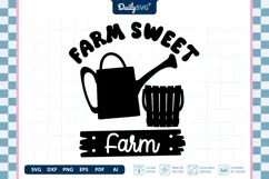 Farm Sweet Farm SVG Farmhouse Sign Rustic Cut File Product Image 2