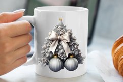 Cute Silver Christmas Watercolor Clipart, Christmas SVG Product Image 5