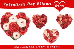 Valentine Day Watercolor Heart Clipart PNG Product Image 1