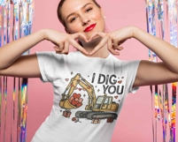 I Dig You PNG, Valentine Boy PNG, Kids Valentine Excavator Product Image 3