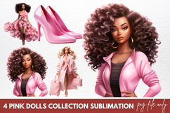 Pink Dolls Collection Sublimation Clipart Product Image 1