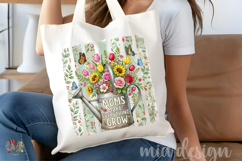Moms Make Everything Grow PNG, Floral Mom Sublimation Product Image 4