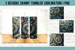 Turquoise Tooled Leather Tumbler Sublimation PNG Product Image 1