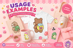 Kawaii Backpack Animal Clipart PNG and vector back to school Product Image 5