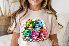 Baby Dinosaurs PNG, Clipart Wall Breakthrough Sublimation Product Image 3