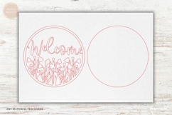 Welcome Floral Door Sign Laser Cut | Wooden Door Hanger Product Image 4