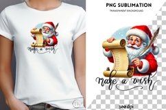 Make a Wish PNG, Merry Christmas Design, Sublimation Product Image 1