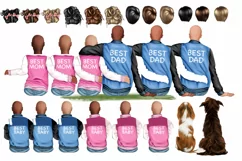 Family clipart, mom dad daughter son dog Product Image 2
