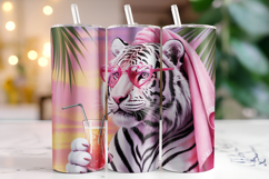 White Tiger Tumbler Wrap | Sublimation | Tumblers Product Image 1