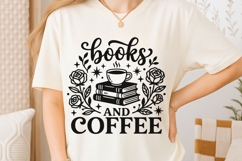 Books And Coffee Svg, Book Lover Svg, Coffee Lover Svg. Product Image 6