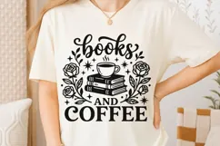 Books And Coffee Svg, Book Lover Svg, Coffee Lover Svg. Product Image 6
