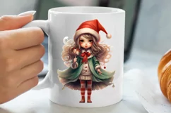 Christmas Little Girl Clipart Sublimation, Christmas PNG Product Image 5