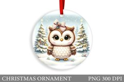Cute Owl Christmas Ornament. Christmas Sublimation Product Image 1