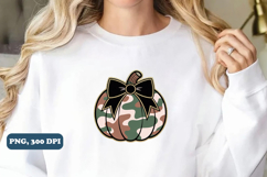 Camo Pumpkin Glitter Png sublimation design Product Image 5