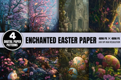 Enchanted Easter Digital Paper Pack PNG Product Image 1
