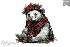 Christmas Bear Clipart Design - High Quality 300 Dpi Product Image 1