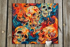 Halloween paint Skulls | Skinny tumbler sublimation designs Product Image 5