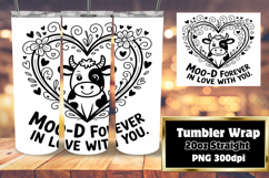 Custom 20oz Tumbler Wrap Download , Cute Cow Product Image 1