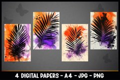 4 Beautiful Leaves Digital Papers I Junk Journal Pages Product Image 2