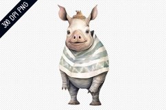 Cute Cartoon Rhino Sublimation - Rhino Sublimation Design Product Image 1