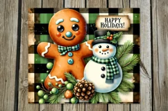 Christmas Snowman & gingerbread | Skinny tumbler design PL Product Image 5