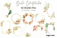 Boho Flowers Watercolor Frame Bundle Product Image 1