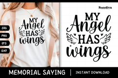 Heartfelt Memorial Quote SVG | My Angel Has Wings Product Image 1