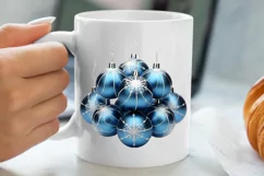 Blue Christmas Ornaments Clipart, Christmas PNG Product Image 5
