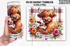 Best Mom Ever Tumbler Wrap,Highland Cow, Mom Tumbler Design Product Image 1
