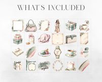 Café de Noël Watercolor Clipart Set, Paris Christmas Product Image 5