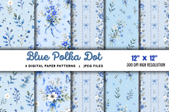 Blue Polka Dot Digital Paper JPG Product Image 1