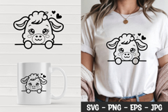 Cute kawaii peeking puppy t-shirt, mug wrap, svg design Product Image 1