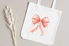 Rose Gold Glitter Coquette Bow Clipart Product Image 4