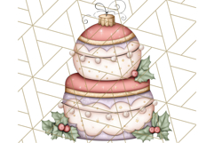 Christmas Cake Clipart PNG, Cottagecore Holiday Desserts Product Image 5