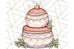 Christmas Cake Clipart PNG, Cottagecore Holiday Desserts Product Image 5