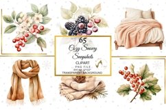 Watercolor Winter Cozy Snowy Snapshots Clipart Bundle Product Image 8