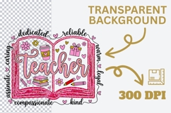 Teacher PNG, Glitter Teacher PNG, Teacher Appreciation PNG, Product Image 4