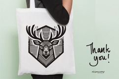 Deer Head Woodcut Engraving Vector Product Image 5