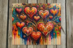Vintage Hearts | 4 Skinny tumbler sublimation designs Product Image 5