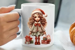 Christmas Little Girl Clipart Sublimation, Christmas PNG Product Image 5