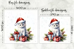 Watercolour Kitten Lunch Bag Print | Christmas Lunch Bag Product Image 2