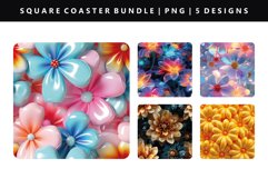 Flower Square Coaster Design | Square Coaster PNG Product Image 1