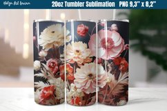 3D Flower 20 OZ Skinny Tumbler Sublimation Product Image 1