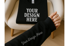Gildan 180000 Black Sweatshirt Sleeve Mockups Product Image 1