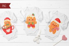 Christmas gingerbread watercolor. Kawaii clipart cute winter Product Image 5
